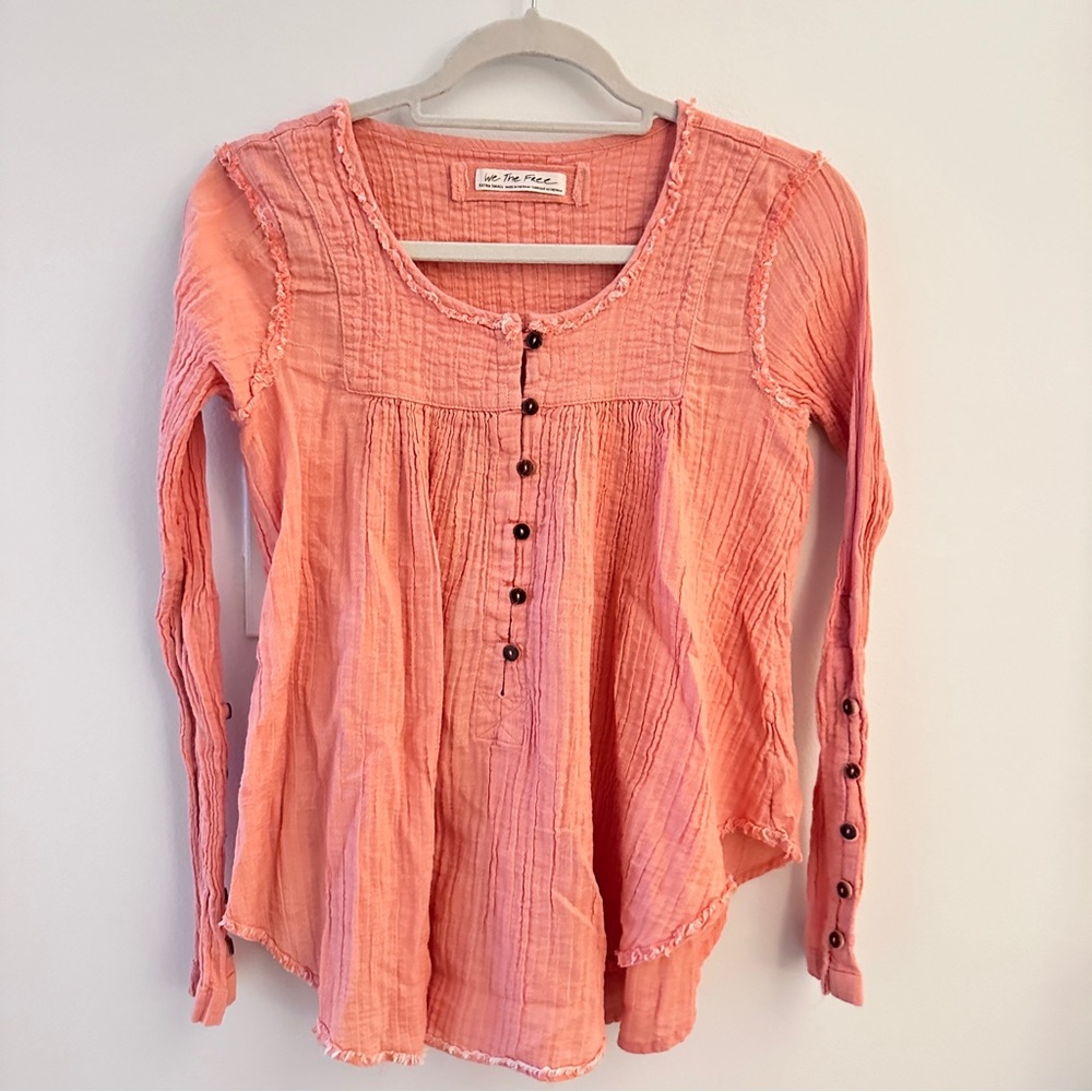 We the free by free people pink gauze top SZ XS